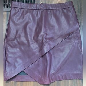 Dynamite leather mini skirt , burgundy colour, size small